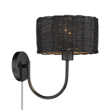 Golden 1084-1W BLK-BW - Golden Lighting Erma 1-light Wall Sconce in Matte Black